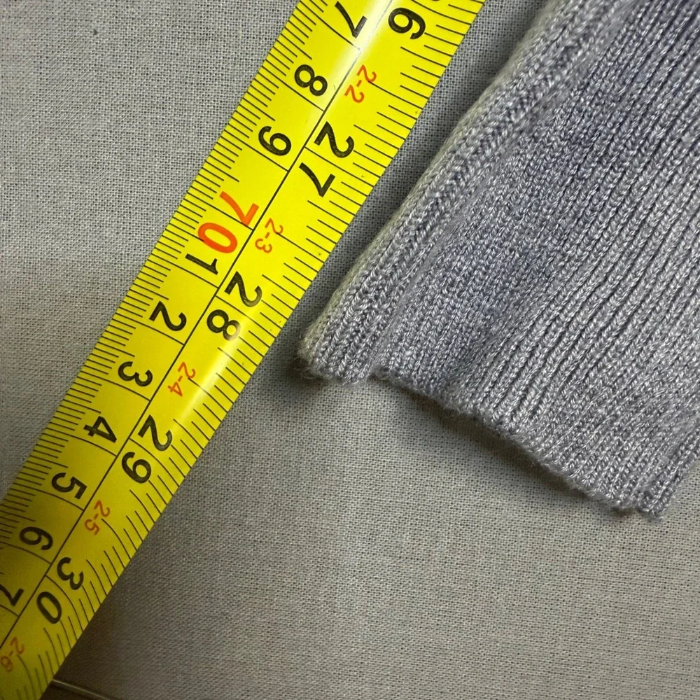 Peter Millar Silk Cotton Cashmere V-Neck Sweater Mens Large Gray Heather Knit